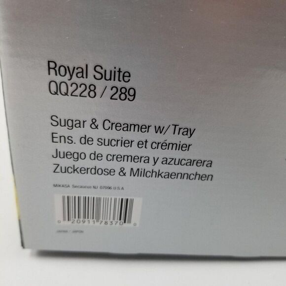 Vintage Mikasa Royal Suite Cut Crystal Covered Sugar Bowl Creamer Tray New - Picture 6 of 6